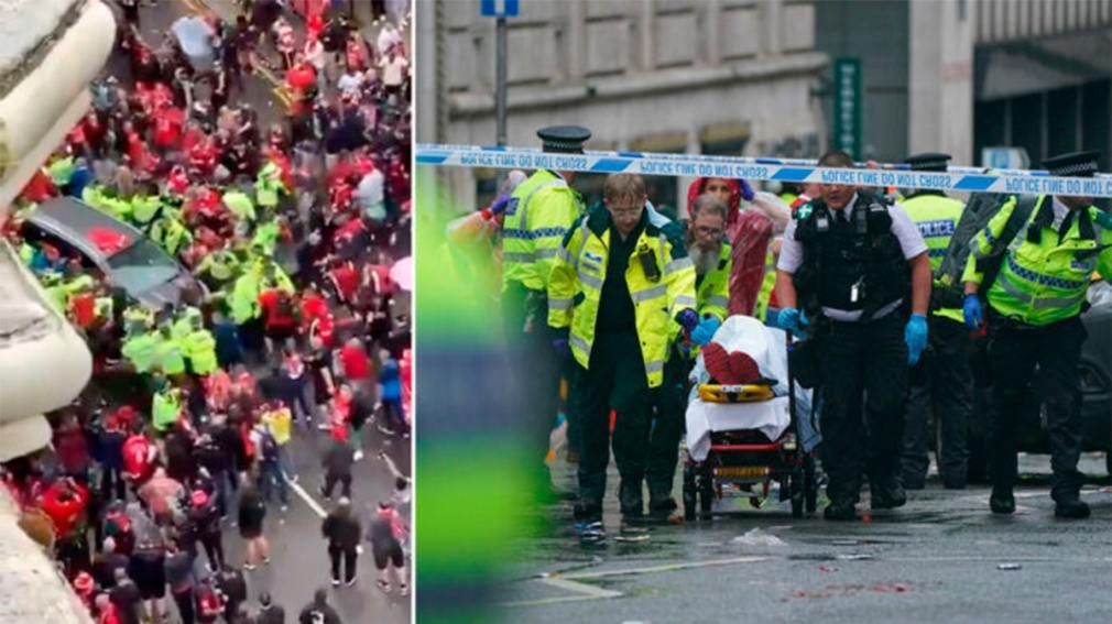 un detenido tras atropellar a numerosas personas durante la celebracion del liverpool video