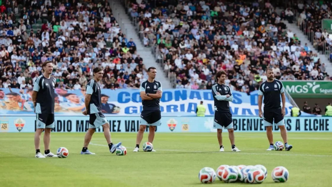 la seleccion argentina se entreno ante una multitud en alicante antes de viajar a angola