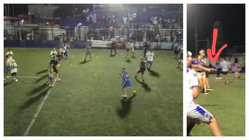 impresionantes imagenes de la batalla campal en el futbol del ascenso argentino