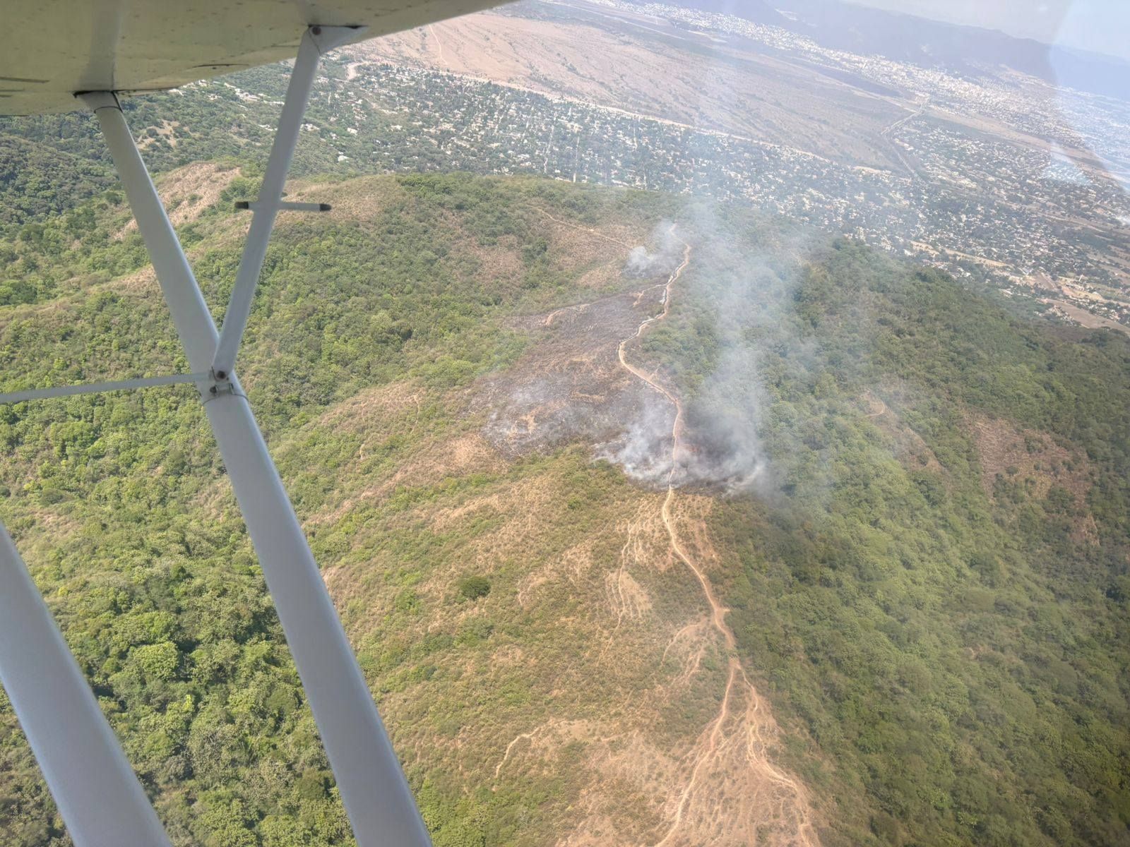 incendio forestal en el cerro elefante moviliza a bomberos en san lorenzo