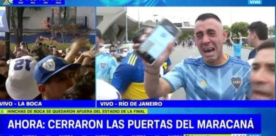 el hincha de boca que lloro porque no pudo entrar al maracana quiere hacerle juicio a la conmebol
