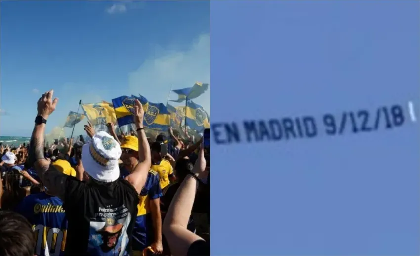 boca copo miami banderazo masivo en la playa y la chicana de hinchas de river video
