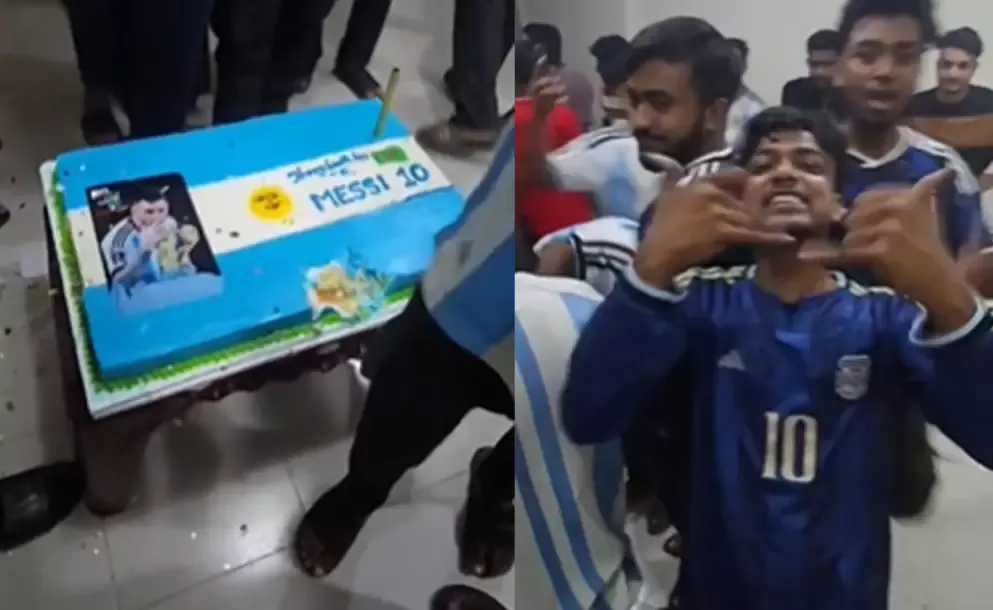 locura por messi en bangladesh festejaron su cumpleanos con torta y banderas argentinas