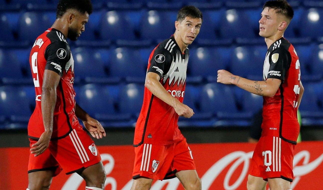 copa libertadores con un gol de mastantuono river consiguio un triunfo importante ante libertad