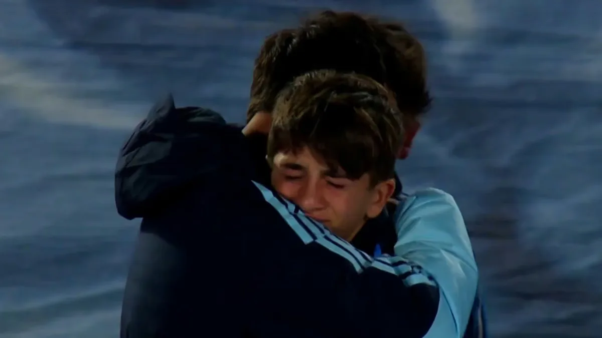 la emoción de Thiago Messi en la despedida del más grande