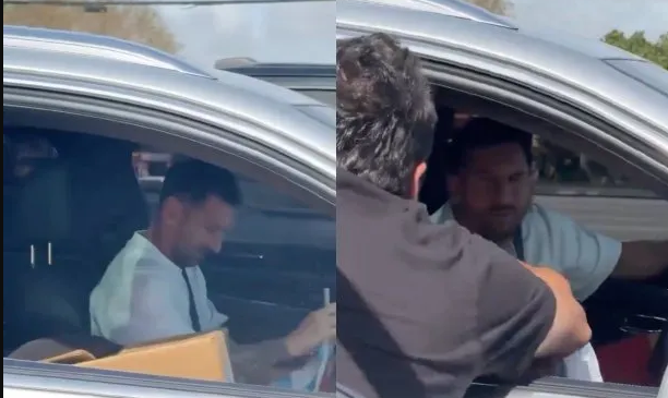 se encontro a lionel messi en un semaforo y su reaccion se volvio viral video