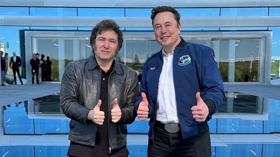 como dos gotas de agua el presindente javier milei se reunio con elon musk