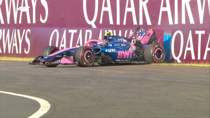franco colapinto protagonizo un accidente en la segunda practica del gran premio de hungria