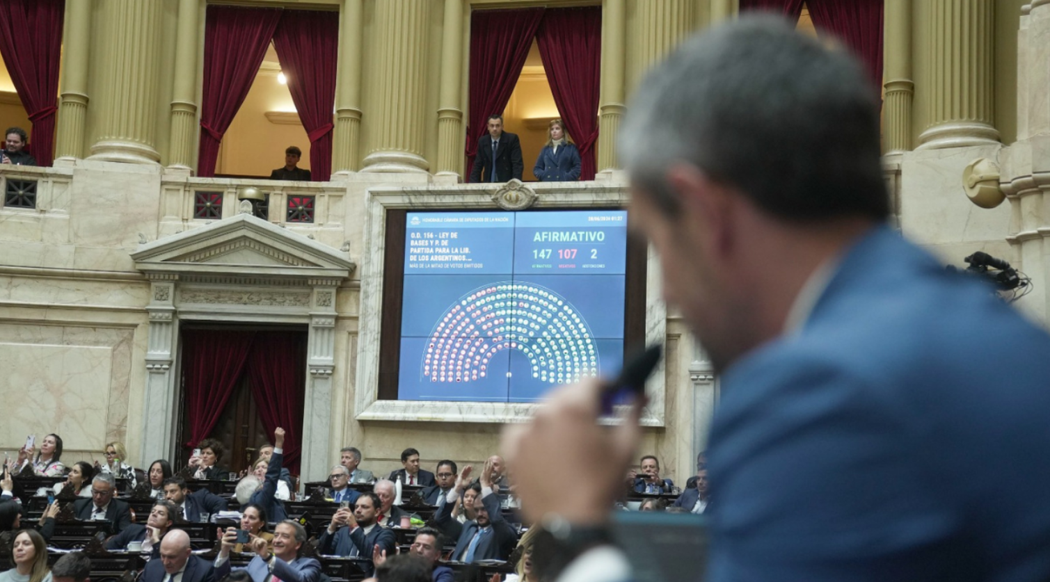 el gobierno logro la sancion de la ley bases y el paquete fiscal