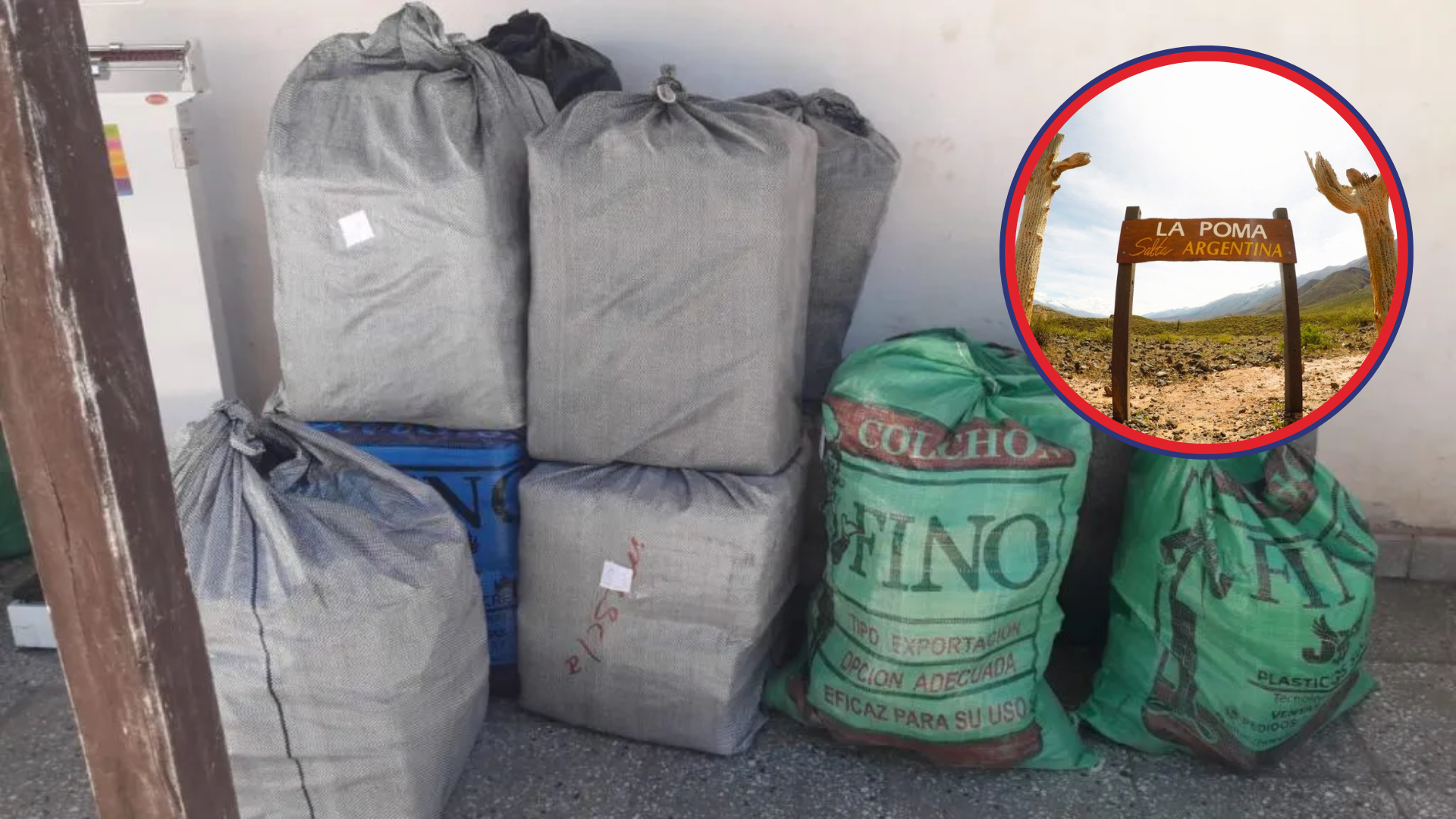 la poma evadieron un control policial pero fueron detenidos con 600 kg de hojas de coca