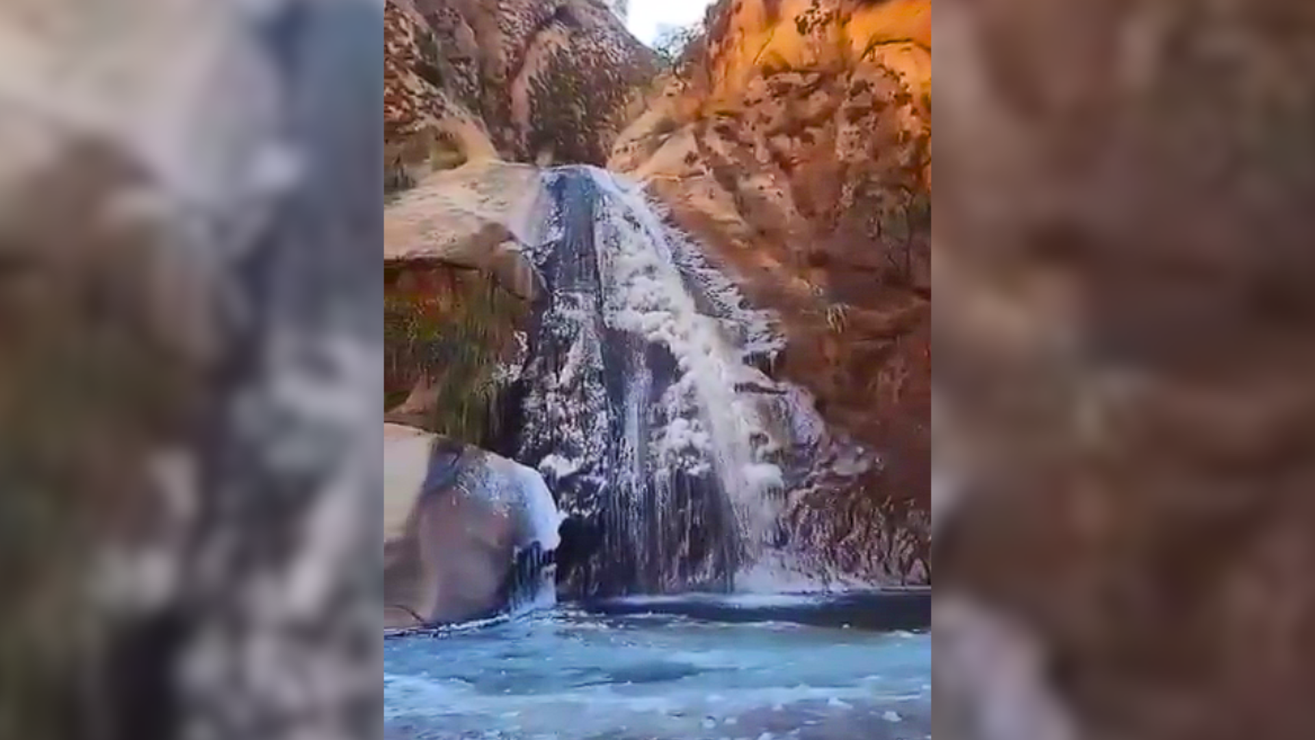 paraiso natural las bajas temperaturas congelaron las cascadas de rio colorado video