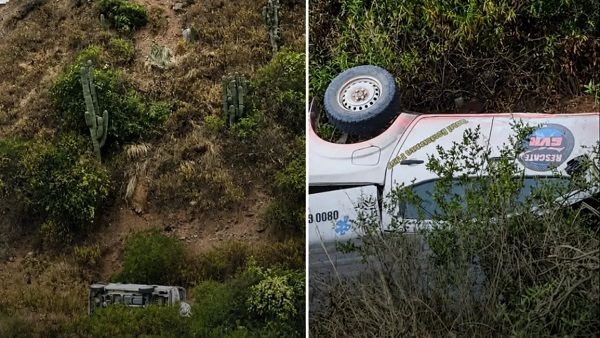 milagro una camioneta cayo 30 metros en un barranco de la cuesta del obispo y sus ocupantes salieron ilesos