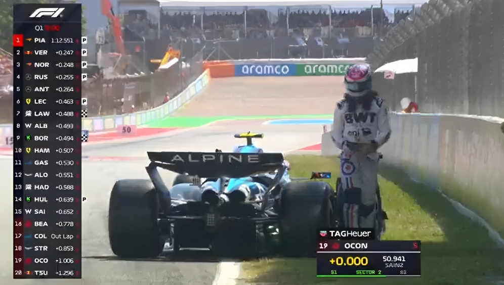 con un problema en su auto franco colapinto fue eliminado de la q1 del gp de espana de la f1