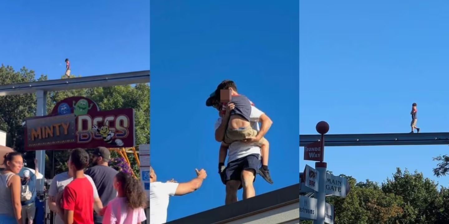 un hombre salvo a un nene con autismo de una tragedia caminaba por las vias de una montana rusa video
