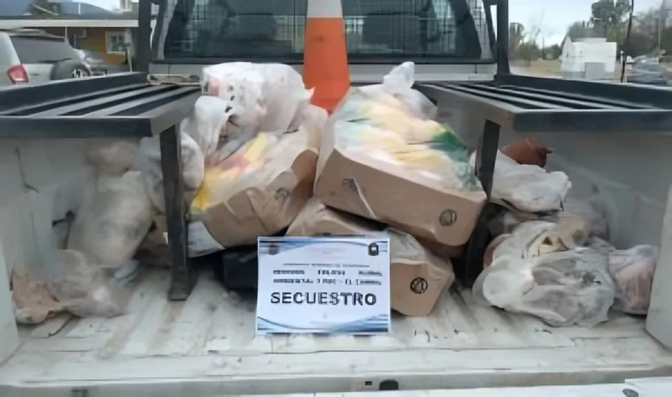 cerrillos decomisaron 148 kilos de carne vacuna y de pollo en mal estado