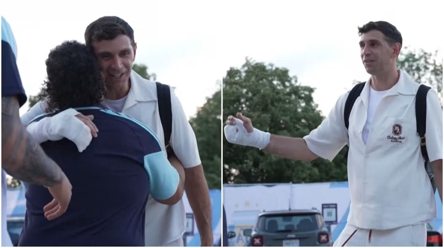 dibu martinez aparecio con un vendaje en su mano a dias del debut de la seleccion argentina en el mundial
