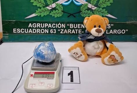 en un operativo de control vial se detecto que un oso de peluche tenia un relleno especial marihuana