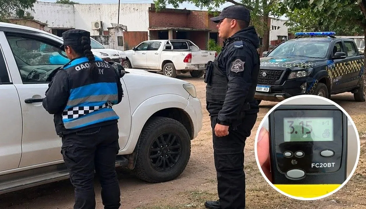 Control de alcoholemia de la Policía de Salta en Joaquín V. González