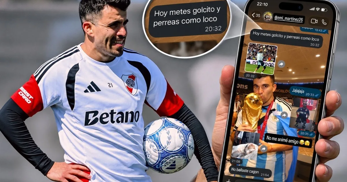 El cruce de WhatsApp entre Acuña y el Dibu Martínez por el gol que no bailó