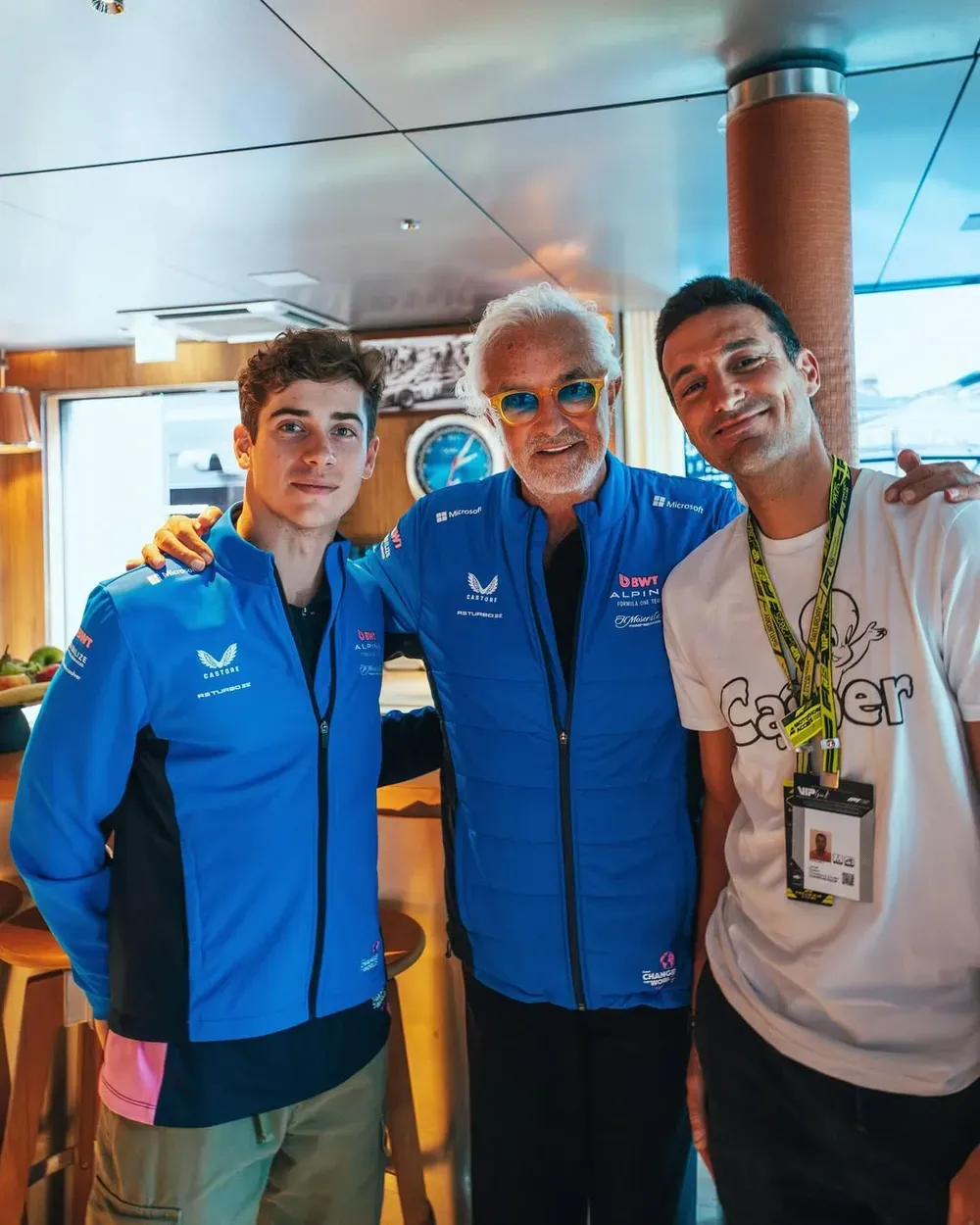 franco colapinto y lionel scaloni se encontraron en el gran premio de belgica de formula 1