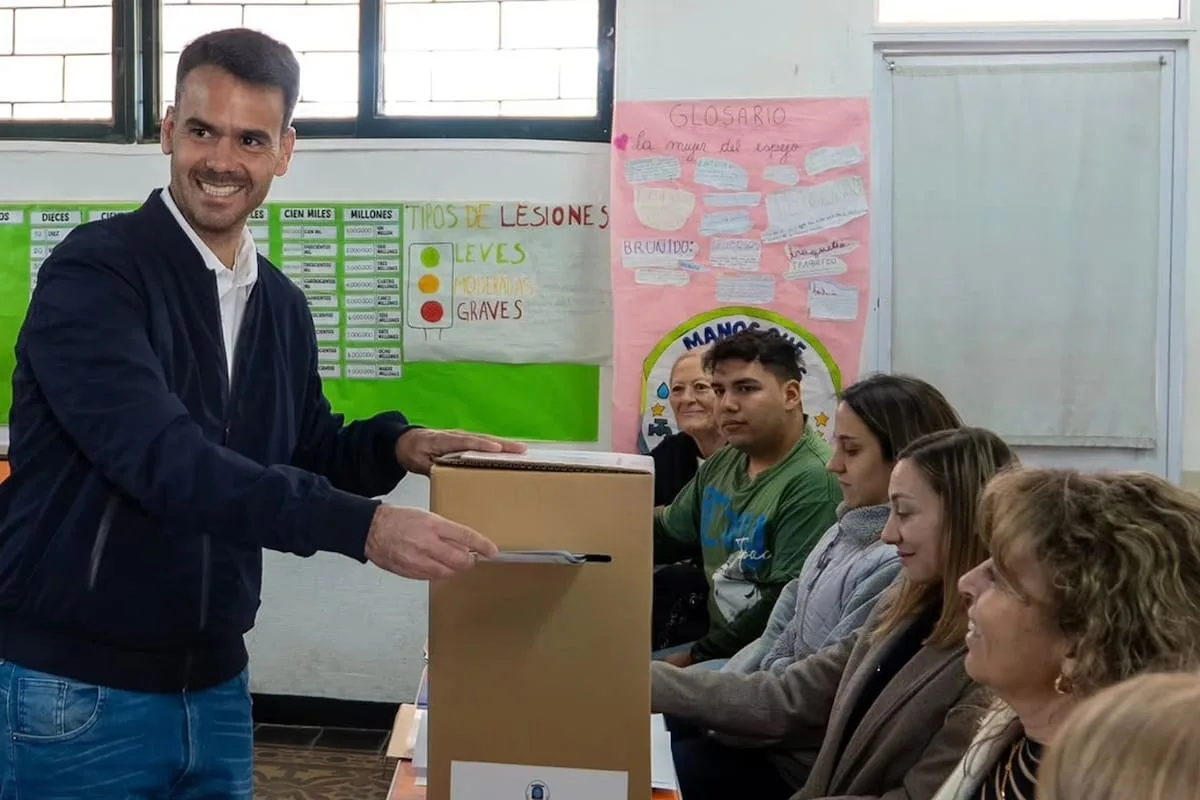 Germán Font, candidato peronista electo intendente de Marcos Juárez, durante la campaña