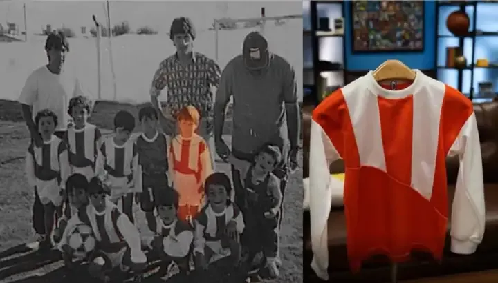 subastan la primera camiseta que uso lionel messi en rosario y el mercado del futbol se sacude