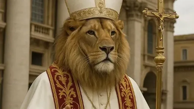 milei posteo un leon vestido de papa las fuerzas del cielo han dado su veredicto