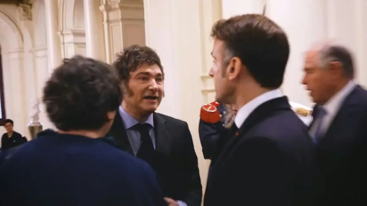 Milei se reunió con Macron en el Elíseo junto a 13 gobernadores argentinos