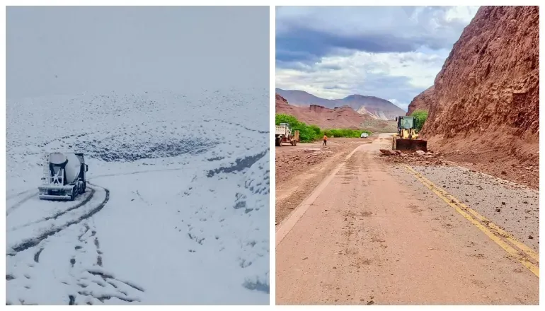 derrumbes y nieve complican la circulacion en las rutas nacionales 68 y 51 en salta