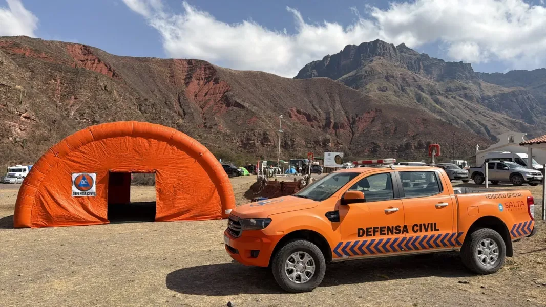 Nodo de asistencia de Defensa Civil para peregrinos del Milagro 2026