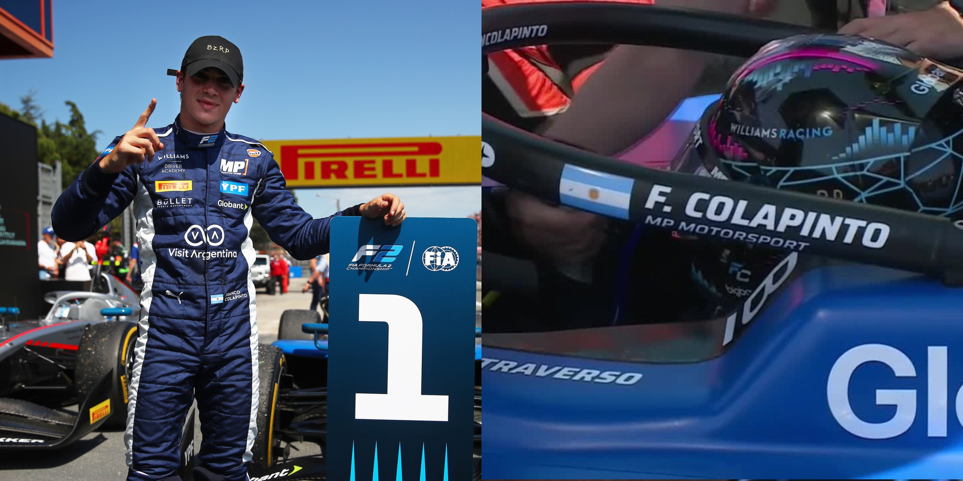victoria en la f2 para el argentino colapinto y homenaje a traverso