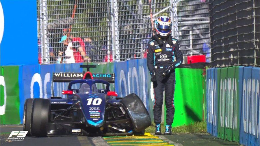 colapinto choco su williams en practicas libres