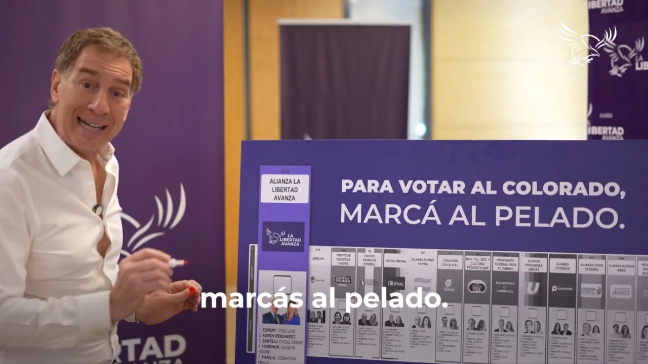 bizarro el spot de santilli explicando como votarlo para votar al colorado marca al pelado