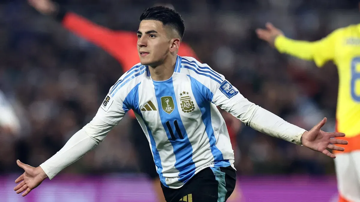 con golazo de almada argentina empato con colombia en el monumental