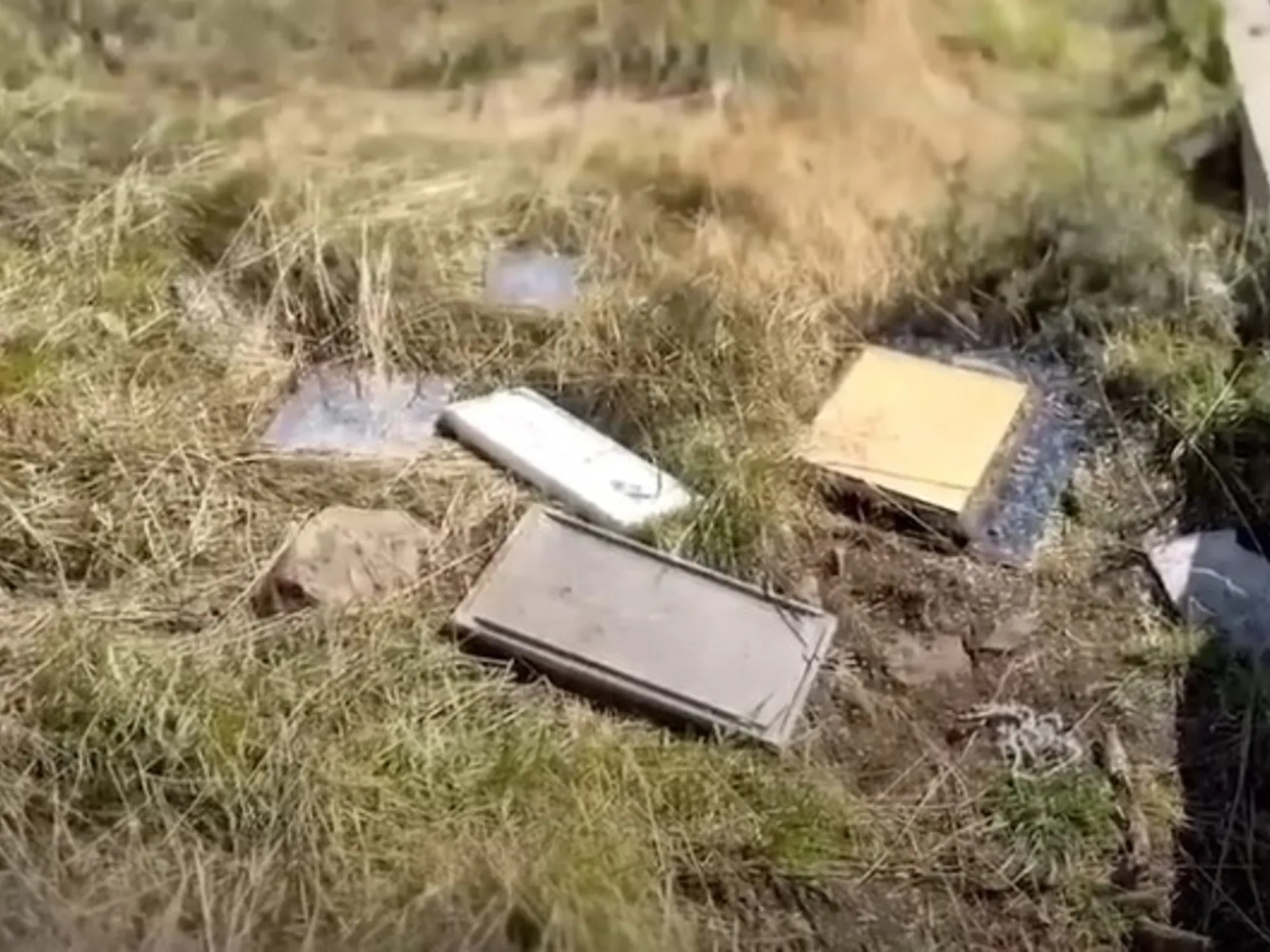Un informe de la TV chilena mostró placas argentinas tiradas junto al Cementerio de Darwin