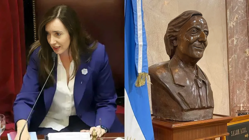 victoria villarruel ordeno sacar un busto de kirchner del senado las acidas explicaciones de la vice de milei