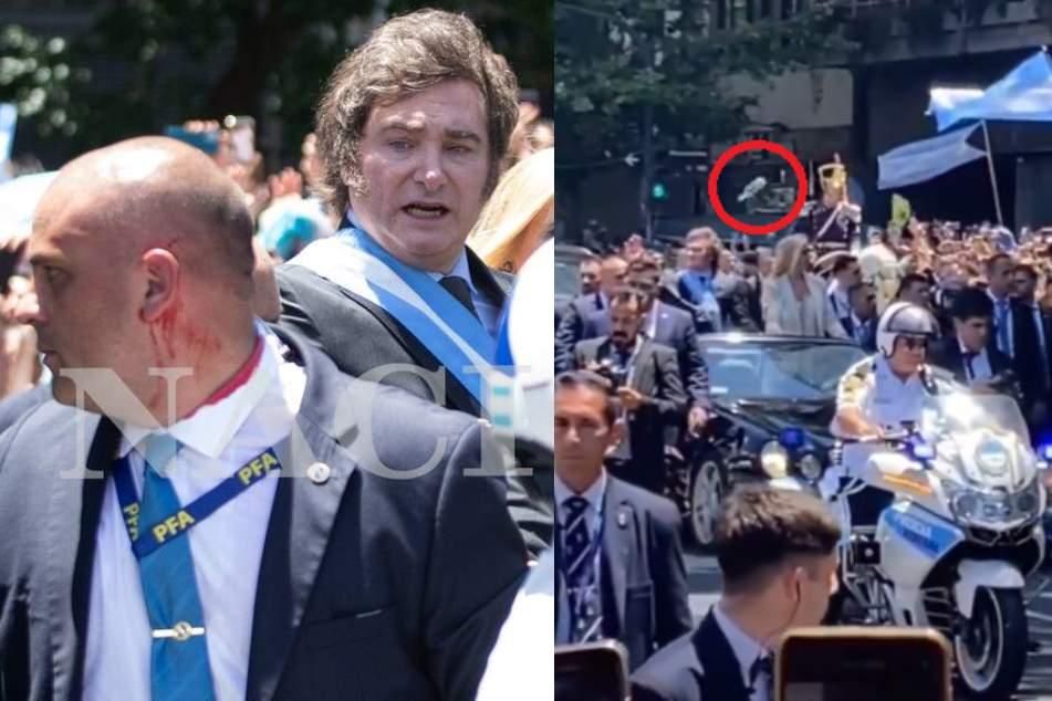 identificaron al hombre que le tiro un botellazo al presidente video